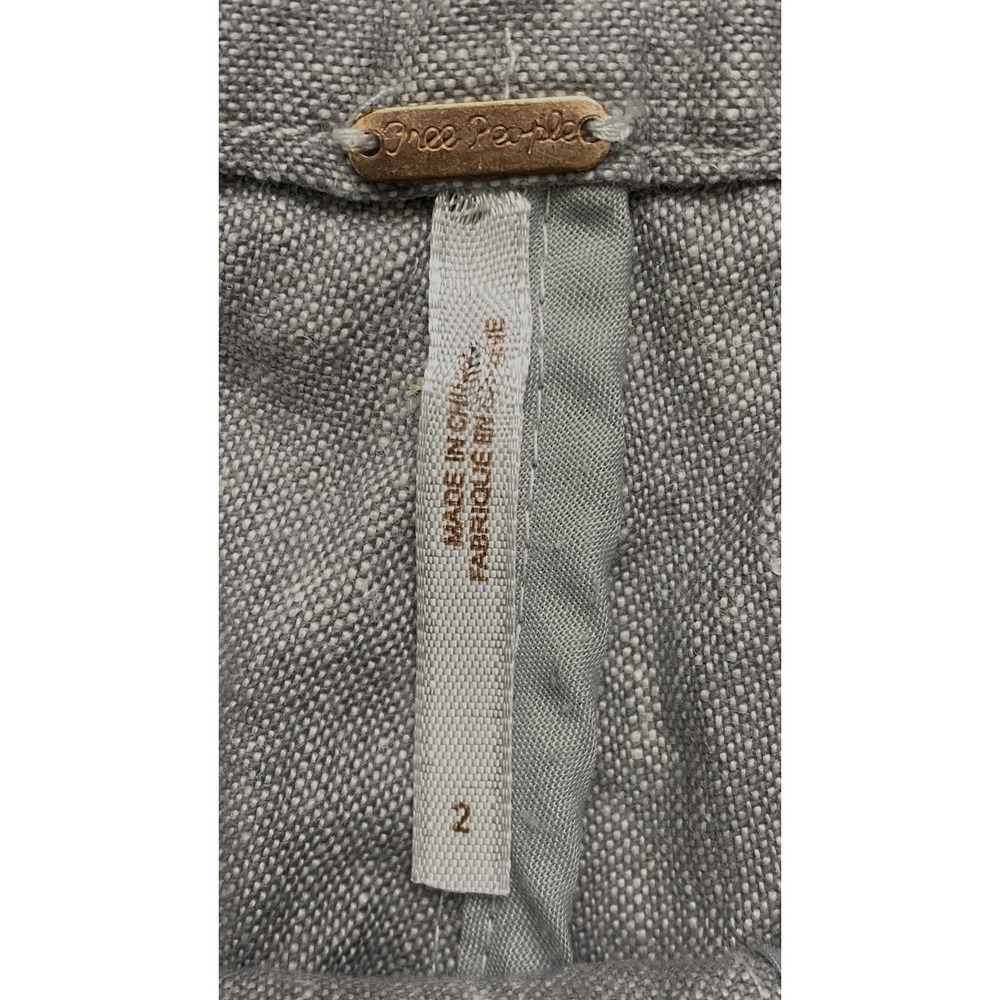 Free People Linen Blend Shorts Womens Size 2 Embroidery Coastal Resort Wear - Picture 8 of 10